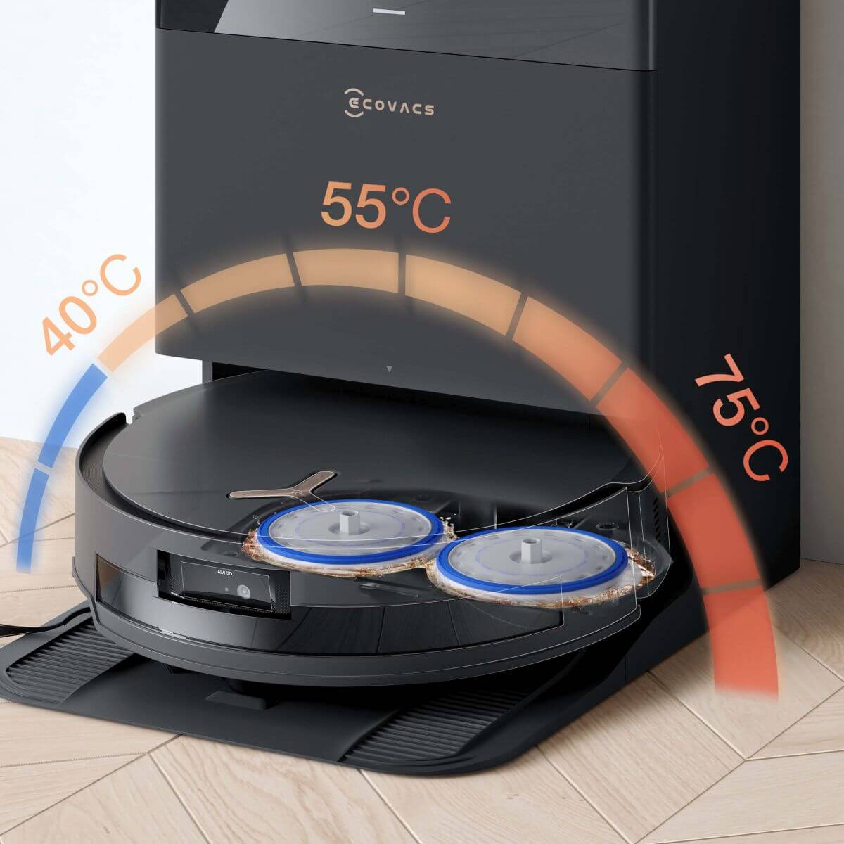 21 Automatické umývanie mopov horúcou vodou s riadenou teplotou 40 ~ 75 °C